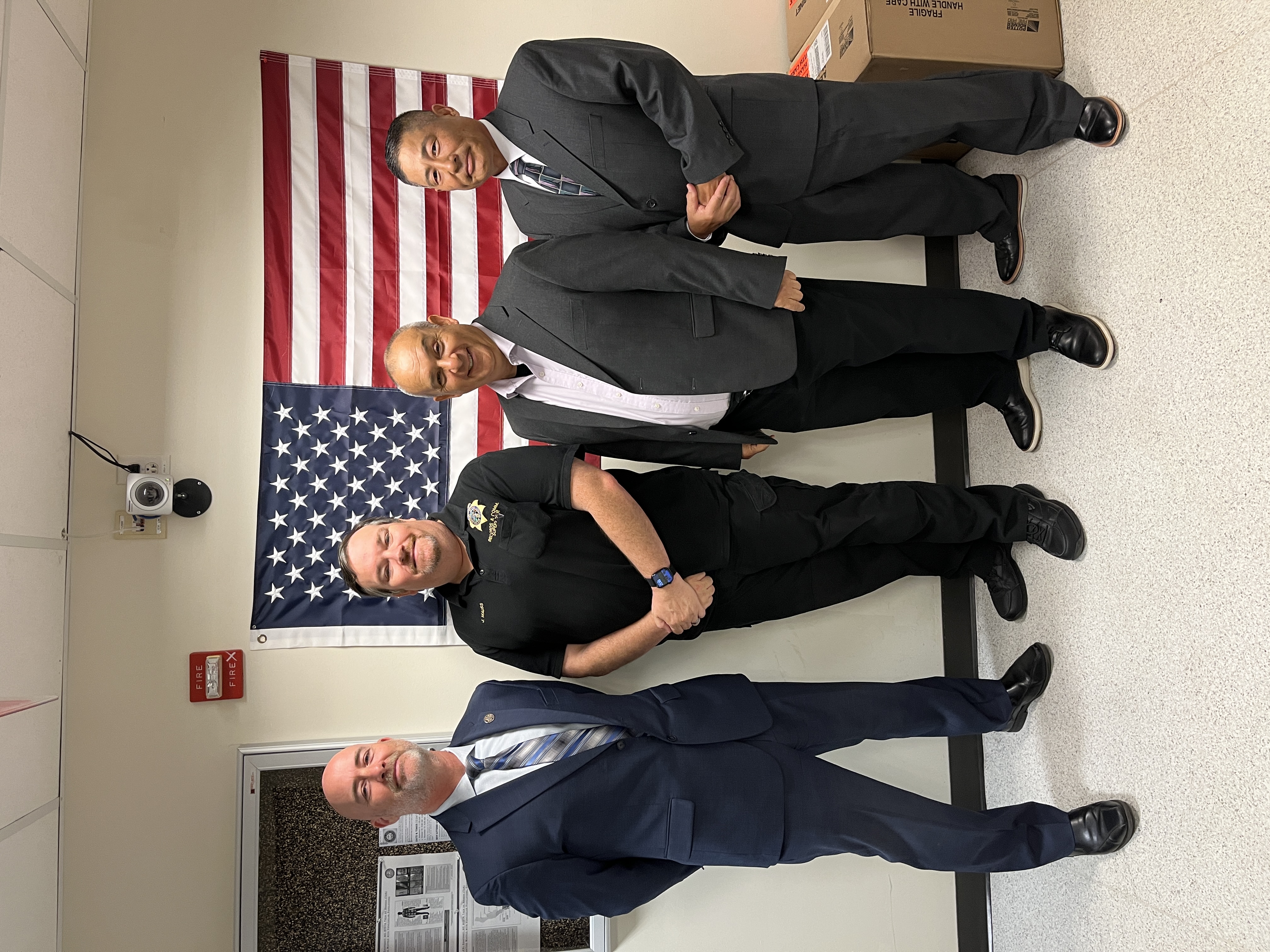 LEC Steve Fisher, Supervisor Joe Mauss, Chief Danny Acosta, and LEC Kevin Hatano.