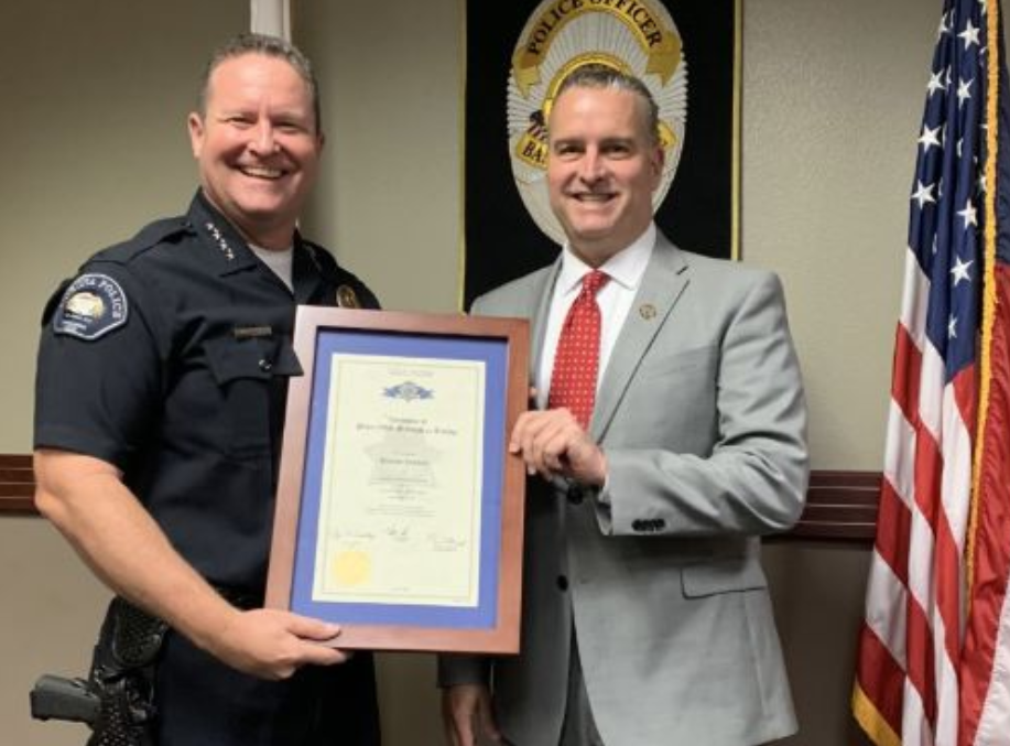 Chief George Johnstone, Corona PD receives the Executive Certificate